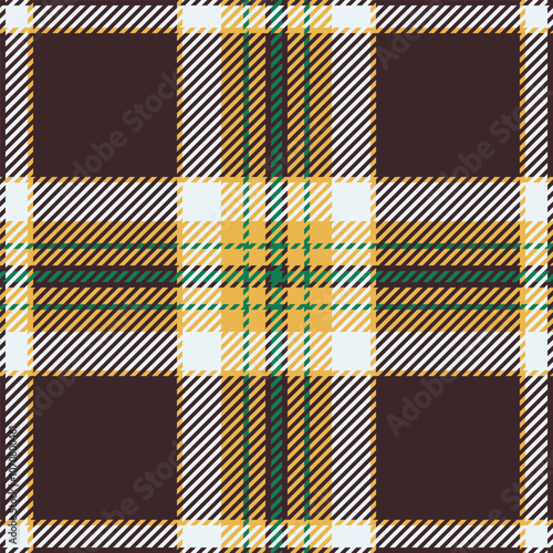 Italian check pattern textile, mesh tartan fabric vector. Multicolored seamless texture plaid background in dark and amber colors.