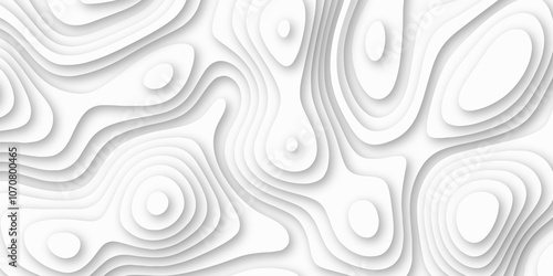 Abstract luxury white modern 3d papercut background. Minimal abstract vector wave carve diamond topography line circle creative topography map circle and wave line smooth multilayer pattern. papercut.