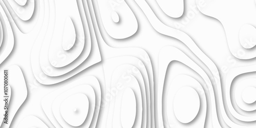 Abstract luxury white modern 3d papercut background. Minimal abstract vector wave carve diamond topography line circle creative topography map circle and wave line smooth multilayer pattern. papercut.