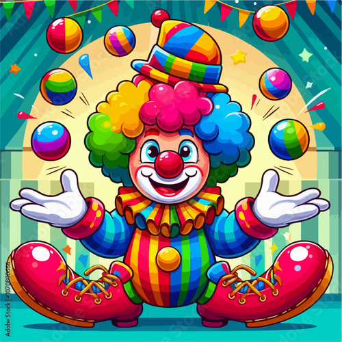 circus clown with balloons
