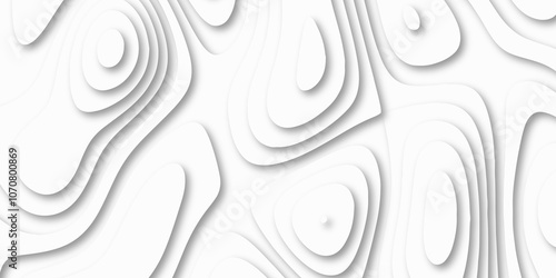 Abstract luxury white modern 3d papercut background. Minimal abstract vector wave carve diamond topography line circle creative topography map circle and wave line smooth multilayer pattern. papercut.