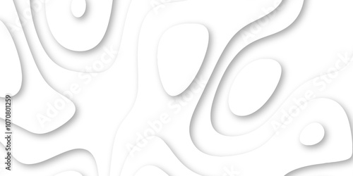 Abstract luxury white modern 3d papercut background. Minimal abstract vector wave carve diamond topography line circle creative topography map circle and wave line smooth multilayer pattern. papercut.