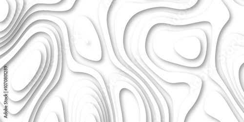 Abstract luxury white modern 3d papercut background. Minimal abstract vector wave carve diamond topography line circle creative topography map circle and wave line smooth multilayer pattern. papercut.