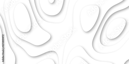 Abstract luxury white modern 3d papercut background. Minimal abstract vector wave carve diamond topography line circle creative topography map circle and wave line smooth multilayer pattern. papercut.