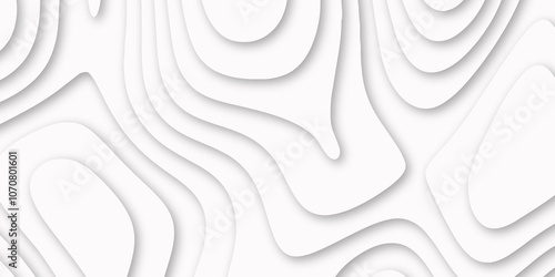 Abstract luxury white modern 3d papercut background. Minimal abstract vector wave carve diamond topography line circle creative topography map circle and wave line smooth multilayer pattern. papercut.