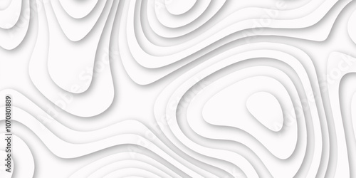 Abstract luxury white modern 3d papercut background. Minimal abstract vector wave carve diamond topography line circle creative topography map circle and wave line smooth multilayer pattern. papercut.