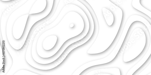 Abstract luxury white modern 3d papercut background. Minimal abstract vector wave carve diamond topography line circle creative topography map circle and wave line smooth multilayer pattern. papercut.