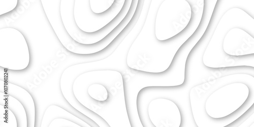 Abstract luxury white modern 3d papercut background. Minimal abstract vector wave carve diamond topography line circle creative topography map circle and wave line smooth multilayer pattern. papercut.