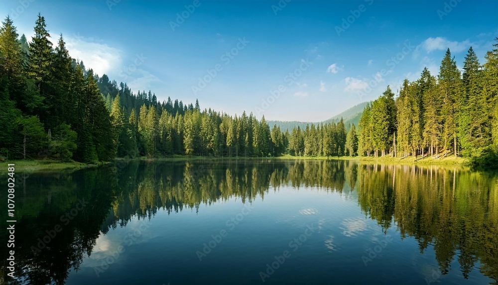 Obraz premium beautiful calm lake in the forest