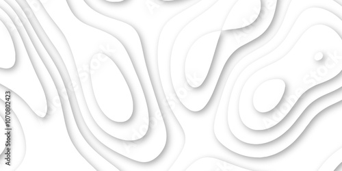 Abstract luxury white modern 3d papercut background. Minimal abstract vector wave carve diamond topography line circle creative topography map circle and wave line smooth multilayer pattern. papercut.
