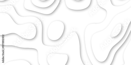 Abstract luxury white modern 3d papercut background. Minimal abstract vector wave carve diamond topography line circle creative topography map circle and wave line smooth multilayer pattern. papercut.