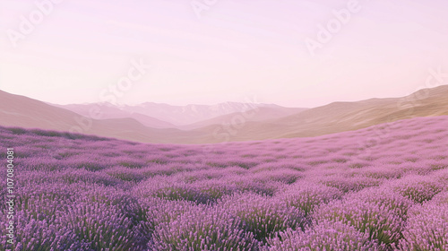 Rolling hills covered in lavender fields, Nature, modern style