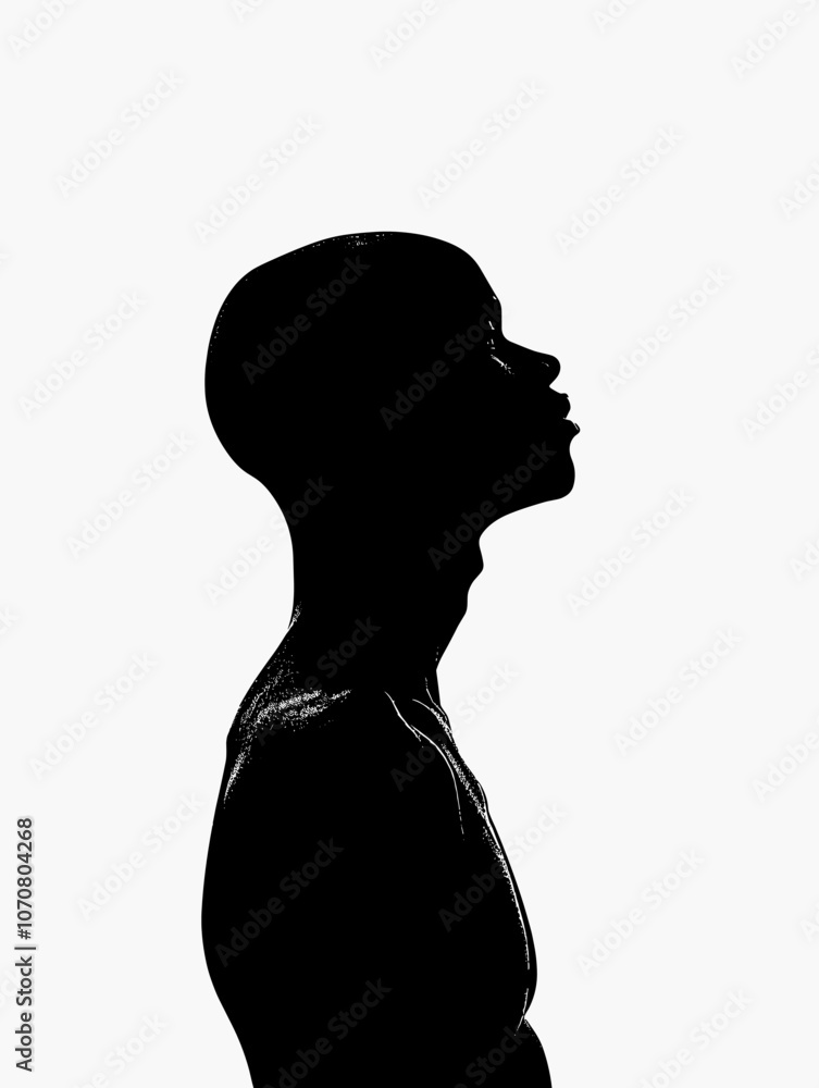Silhouette of a young man in profile. Isolated on white background. Silhouette of a young man in profile. Isolated on white background.