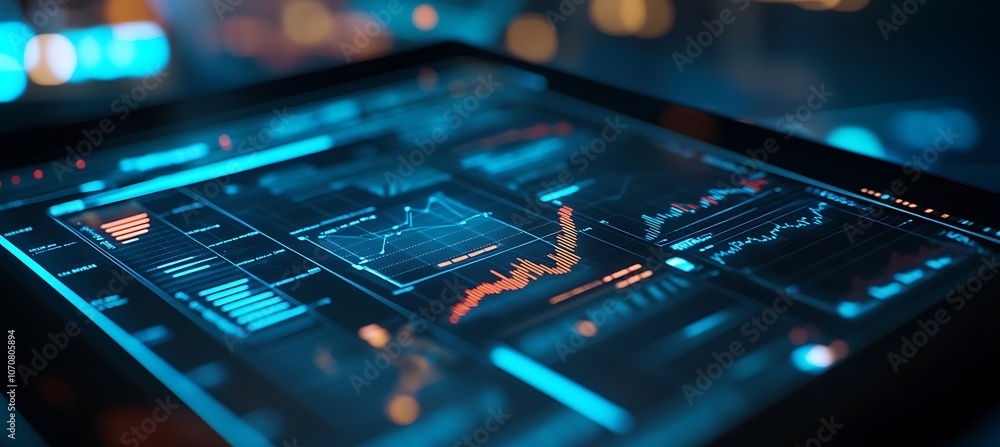 A close-up of a business strategy document being reviewed on a digital tablet, with a focus on the analysis and graphs A close-up of a business strategy document being reviewed on a digital tablet, with a focus on the analysis and graphs