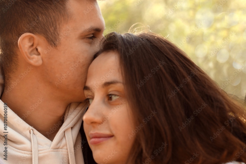 A young couple in love finds out about their relationship on a date. A romantic date in the park