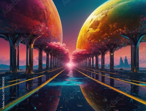 scene of the city in the future