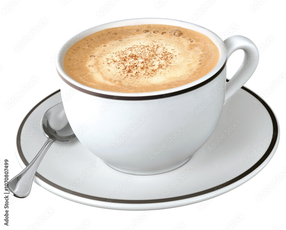 xícara com cappuccino cremoso isolado em fundo transparente xícara com cappuccino cremoso isolado em fundo transparente