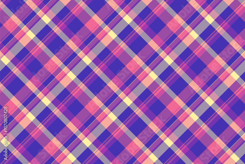 List check tartan plaid, bag background pattern textile. Mat vector texture seamless fabric in purple and pink colors.