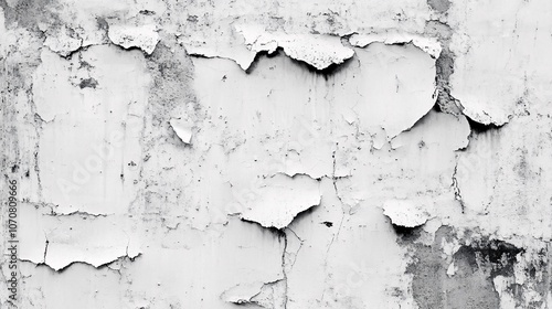 Cracked and Peeling White Wall Texture