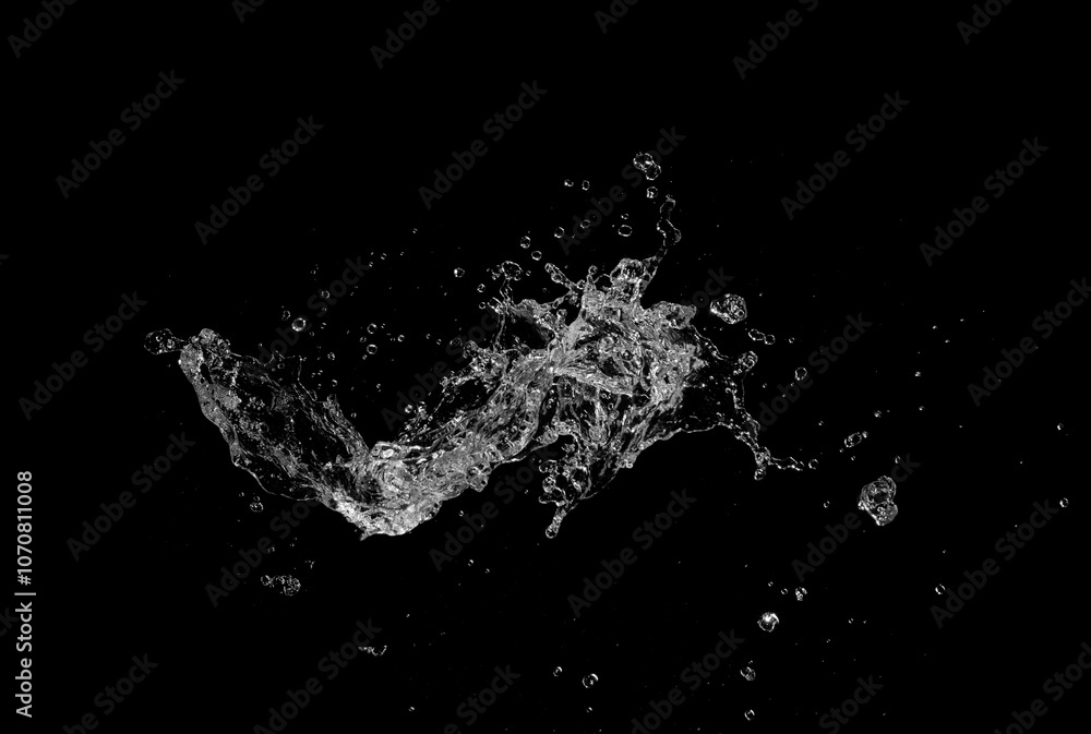 Water Splash isolated On Black Background.
Water Splash isolated On Black Background.