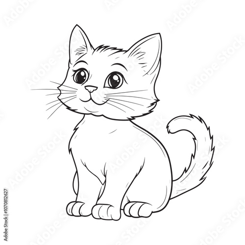 Cute Cat Line Art Illustrations for Coloring and Creative Fun