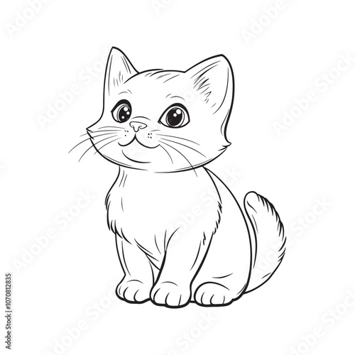 Cute Cat Line Art Illustrations for Coloring and Creative Fun