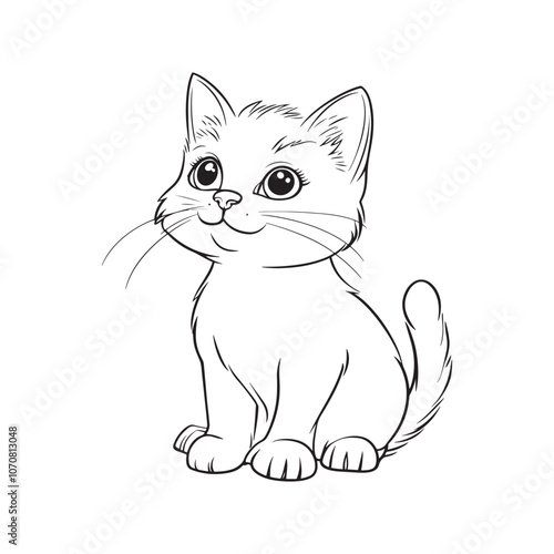 Cute Cat Line Art Illustrations for Coloring and Creative Fun