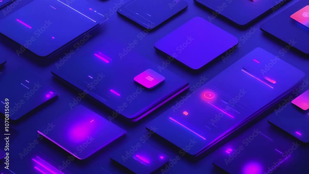 Modern UI UX digital interface with 3D data visualization neon template. futuristic technology background.