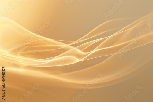 Abstract flowing golden waves with soft glow