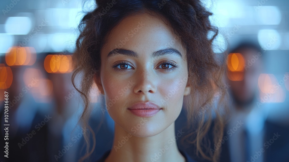 Fototapeta premium AI avatars engage in conversation at a modern office setting during a business meeting in daylight