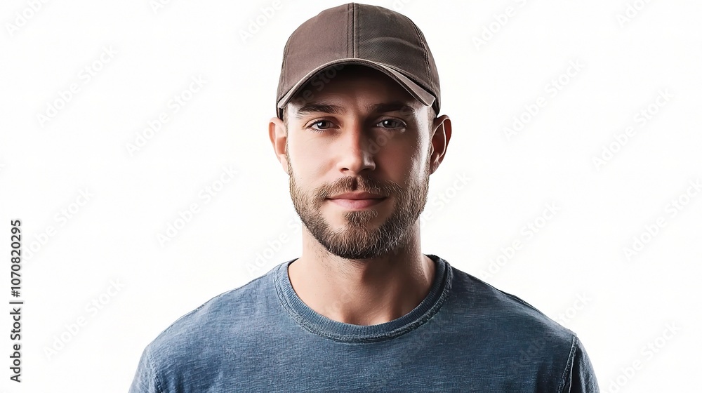 Fototapeta premium Portrait of a Man in a Cap with a Casual Look