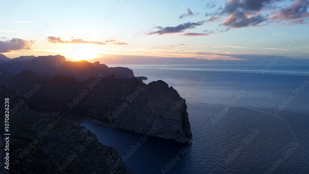 Mallorca sunset at the Mirador de es Clomer. Mallorca sunset at the Mirador de es Clomer.