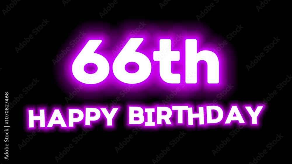 Happy Birthday Text Animation on Black Background Happy Birthday Text Animation on Black Background