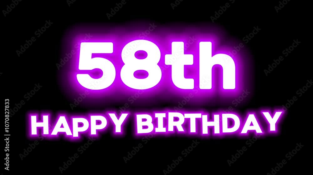 Happy Birthday Text Animation on Black Background Happy Birthday Text Animation on Black Background