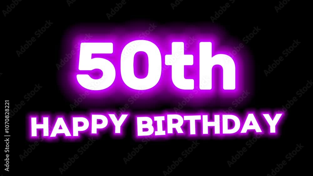 Happy Birthday Text Animation on Black Background Happy Birthday Text Animation on Black Background