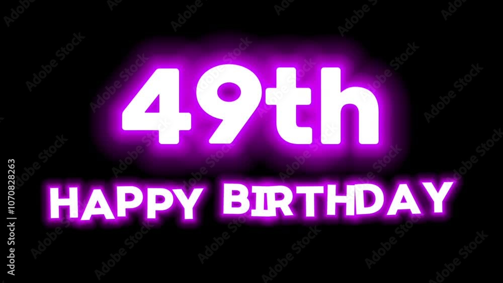 Happy Birthday Text Animation on Black Background Happy Birthday Text Animation on Black Background