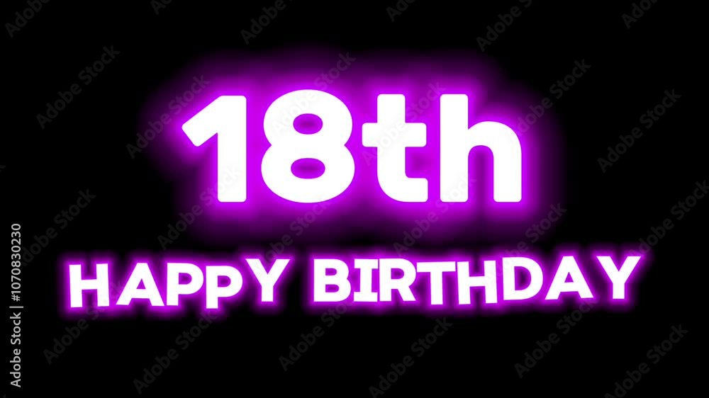 Happy Birthday Text Animation on Black Background Happy Birthday Text Animation on Black Background