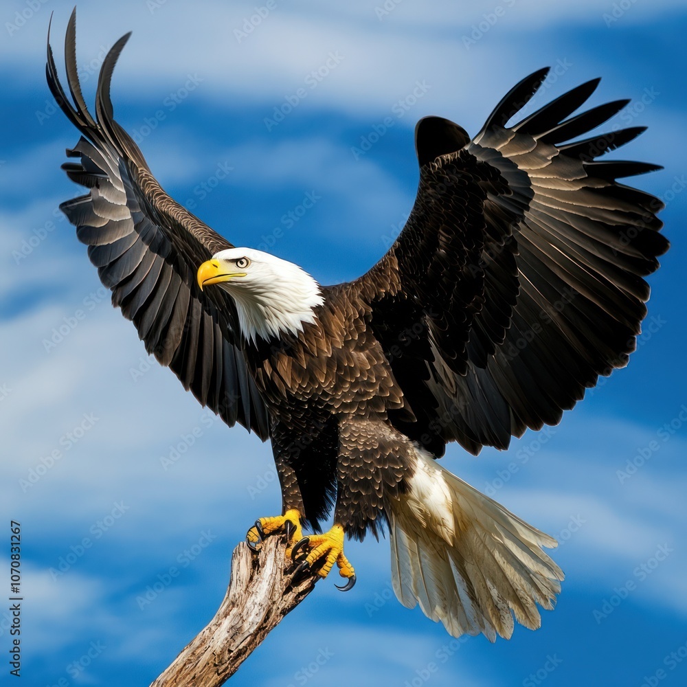 Obraz premium Majestic Bald Eagle Soaring