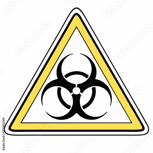 Biohazard symbol icon in yellow triangle