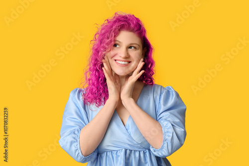 Happy beautiful young woman...