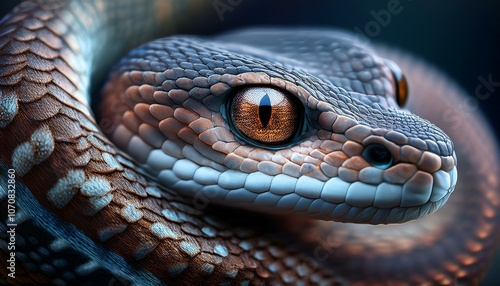 a close up of a snake 