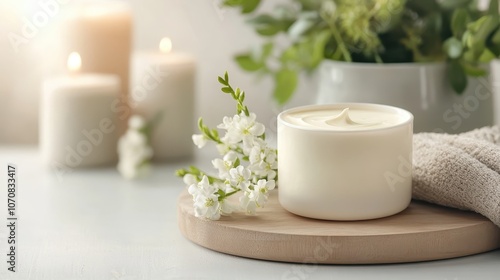 A cozy spa setting featuring candlelit ambiance and delicate floral accents, creating an inviting and soothing environment perfect for relaxation.