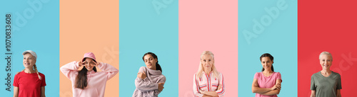 Set of beautiful young and ...