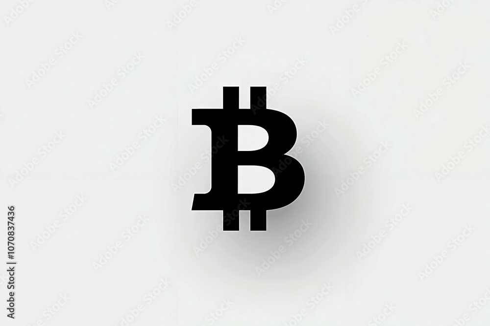 A black and white image of a bitcoin on a white background A black and white image of a bitcoin on a white background
