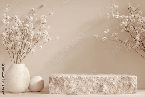 Round Podium for Cosmetic, Soap, Items Presentation. Abstract Minimal Geometric Pedestal. Cylinder One Form, Soft Shadow. Scene to Show Product, Object. Showcase, Display Case. Stand. Pink Backdrop