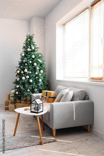 Interior of festive living ...