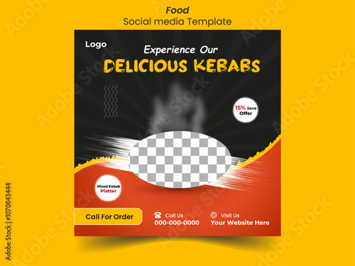 Creative And Modern Food Social Media Post Design Layout