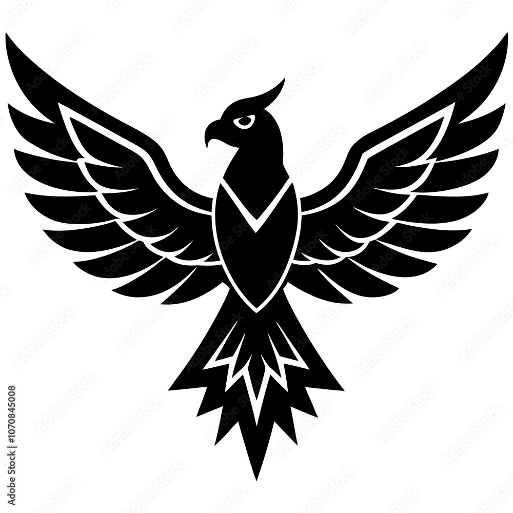 Obraz premium Thunderbird vector silhouette on white background