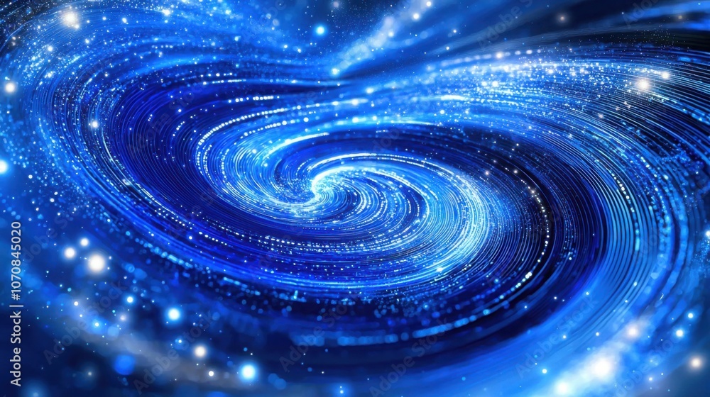An abstract cosmic swirl with vibrant blues and shimmering light effects, creating a mesmerizing depth and energy in the universe. An abstract cosmic swirl with vibrant blues and shimmering light effects, creating a mesmerizing depth and energy in the universe.