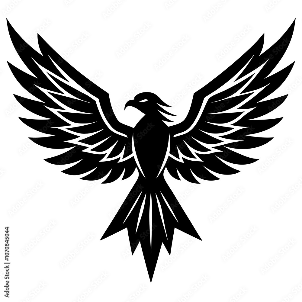 Fototapeta premium Thunderbird vector silhouette on white background